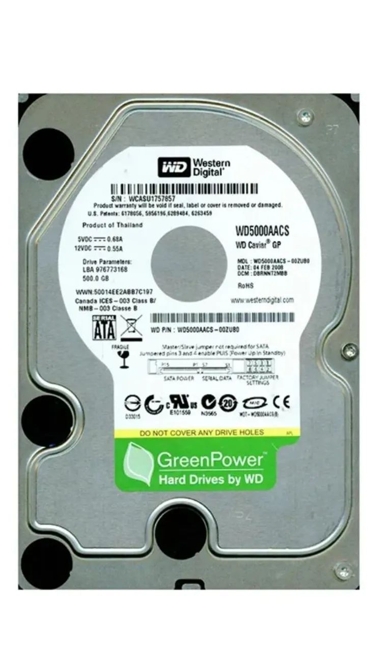 HD 500GB WD Green melhor que Blue