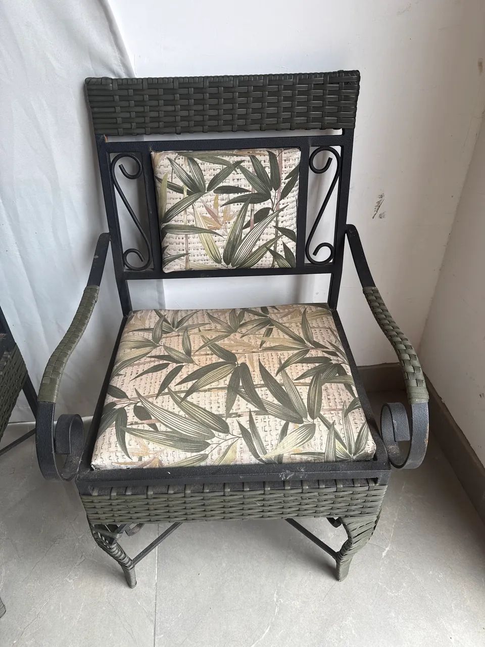 Conjunto de  poltrona em junco