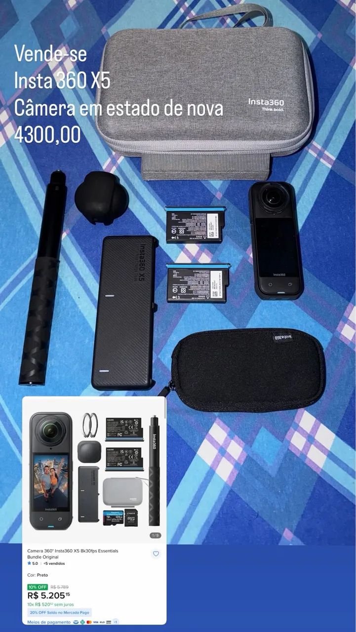 Câmera insta 360x5