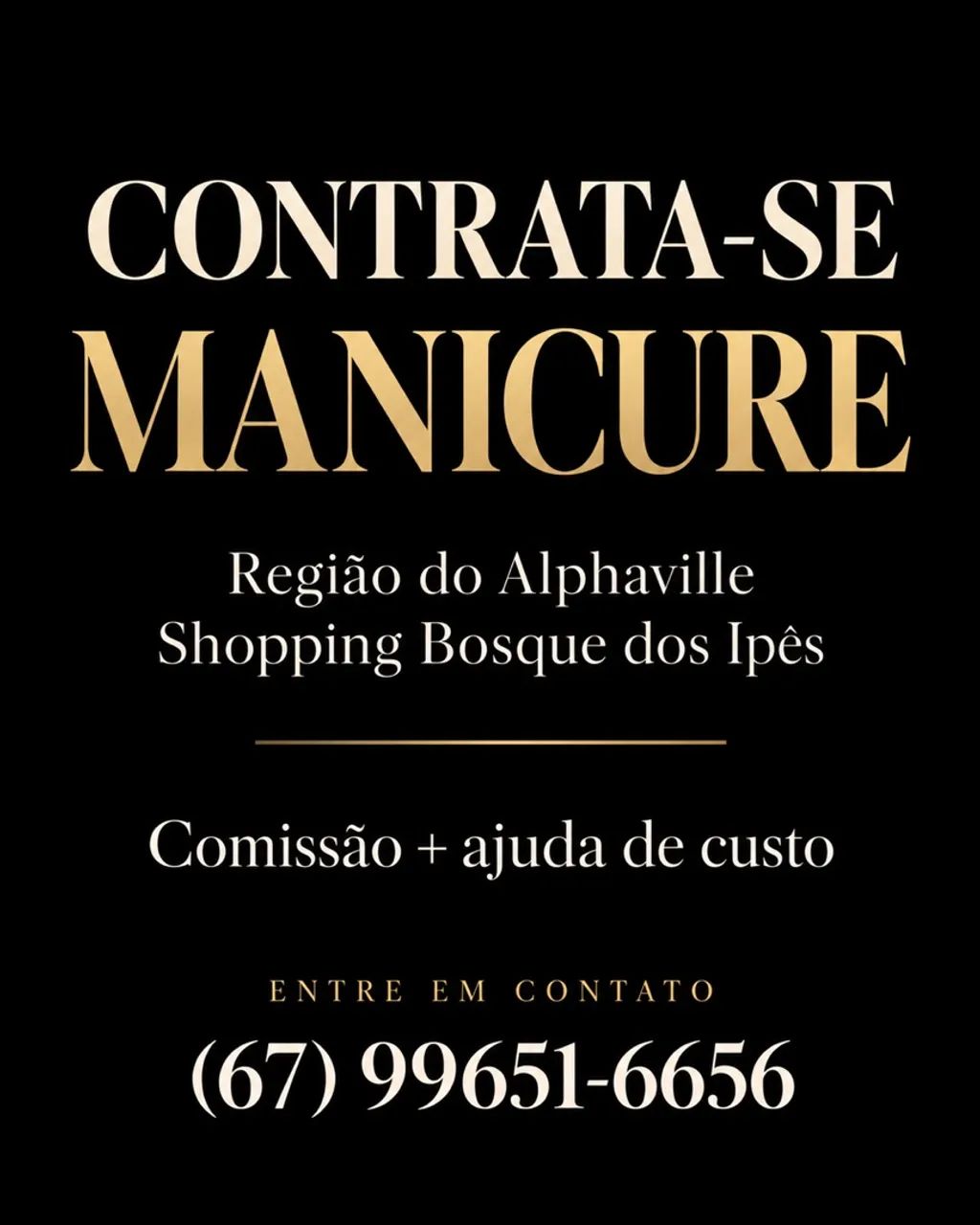 Vaga para manicure experiente 