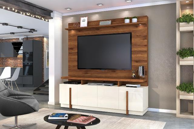 Home Bari com Leds e Rodízios e Suporte de Tv incluso - Entrega Grátis