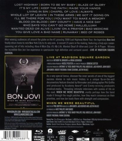Blu ray Bon Jovi - Live at Madison Square Garden (autorado)