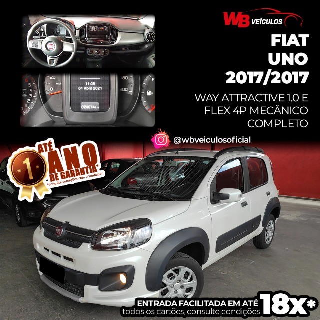 FIAT UNO FIREFLY FLEX WAY 1.0E 6V 2017 / 2017 -- VENDO, TROCO E FINANCIO