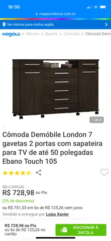 Cômoda 2 Portas 7 Gavetas Demóbile - London - Móveis para Quarto - Magazine  Luiza