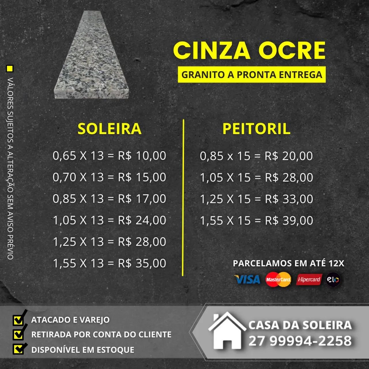 SOLEIRA  E PEITORIL DE GRANITO 1,05 X 13 CM | * - Foto 2