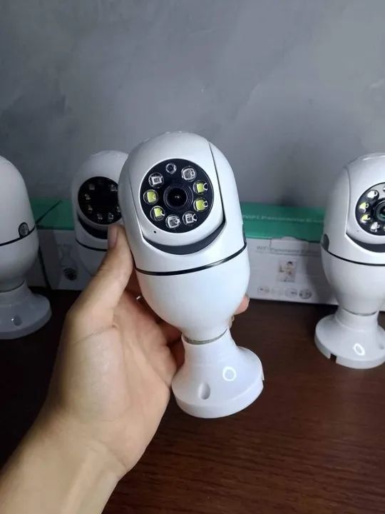 Câmera Wi-Fi Lâmpada Bocal Gira 360 Graus - Foto 3