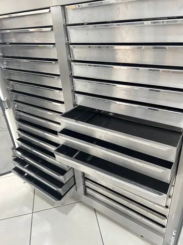 Gaveteiro de pastel refrigerado para 30 gavetas em aço inox escovado sob encomenda  - Foto 4