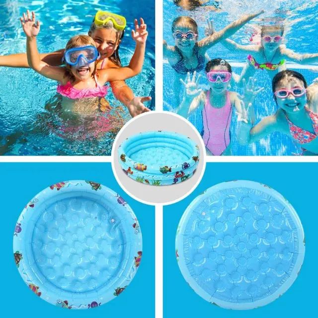 Piscina Infantil Sj-80cm Fundo Inflavel - Azul