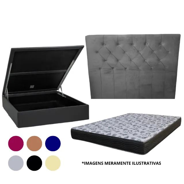 Kit Casal Box D33 com Cabeceira - Direto da Fábrica 