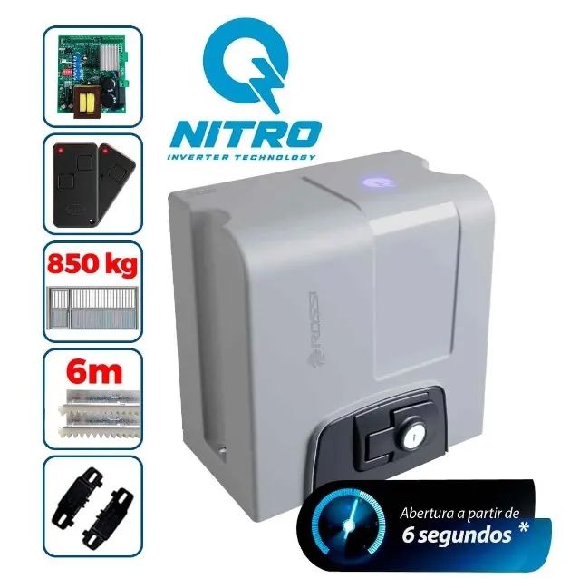 Kit Motor de Portão Eletrônico Semi Industrial Rossi DZ4 Nitro 850Kg Ultra Rápido - Foto 5