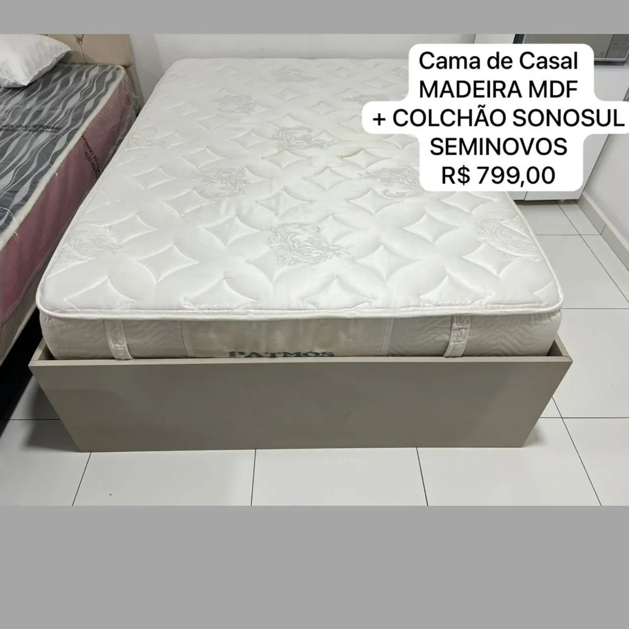 Cama de Madeira com Colchão - Entregamos 