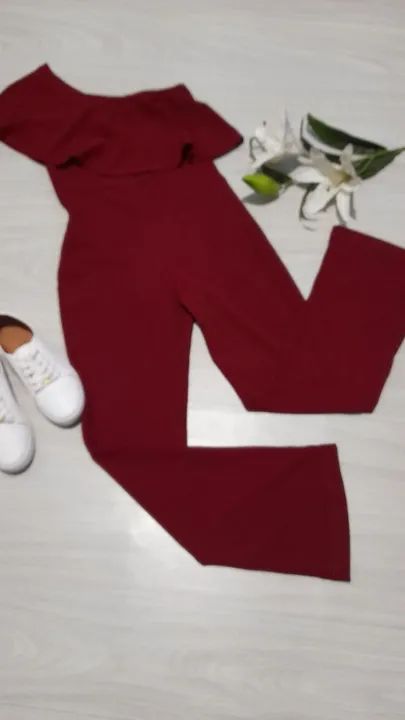 Macacão feminino em crepe com elastano ombro só  - Foto 2