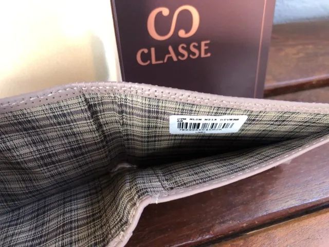 Carteira Masculina Porta Cartão Classe Couro Elegante M215 Creme - Foto 2
