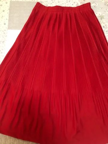 Saia plissada com forro