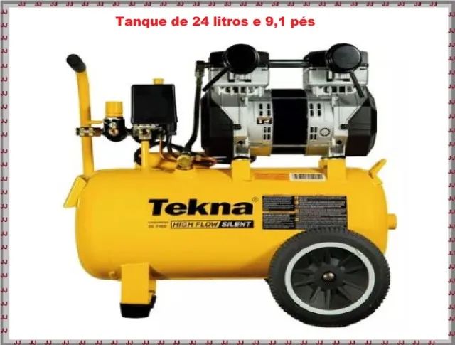 Compressor 24 litros Tekna silencioso de 2.5 hp - Foto 4