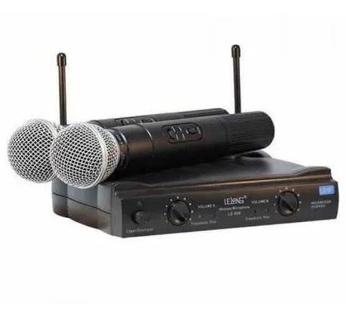Microfone Profissional Duplo UHF LE-906 Sem Fio Lelong -Ideal Para seu Evento Loja Coimbra