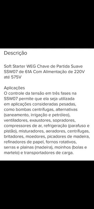 Soft starter WEG SSW 07 para controle de motores eletrônico Módulo Interface local - Foto 6