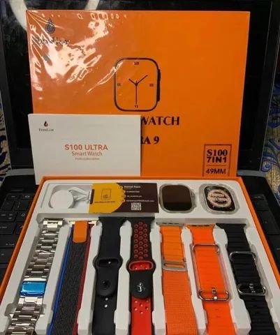 -Smartwatch 7 em 1 + Capa protetora, Tela HD 49mm - S100 - Foto 4