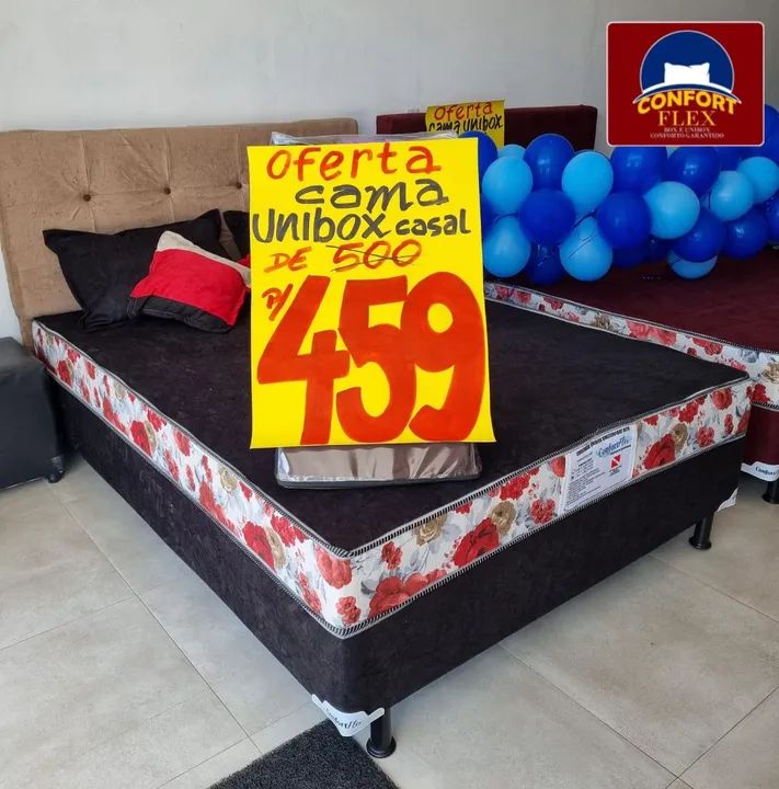 Box de cama + base e colchão juntos. Frete grátis  - Foto 2