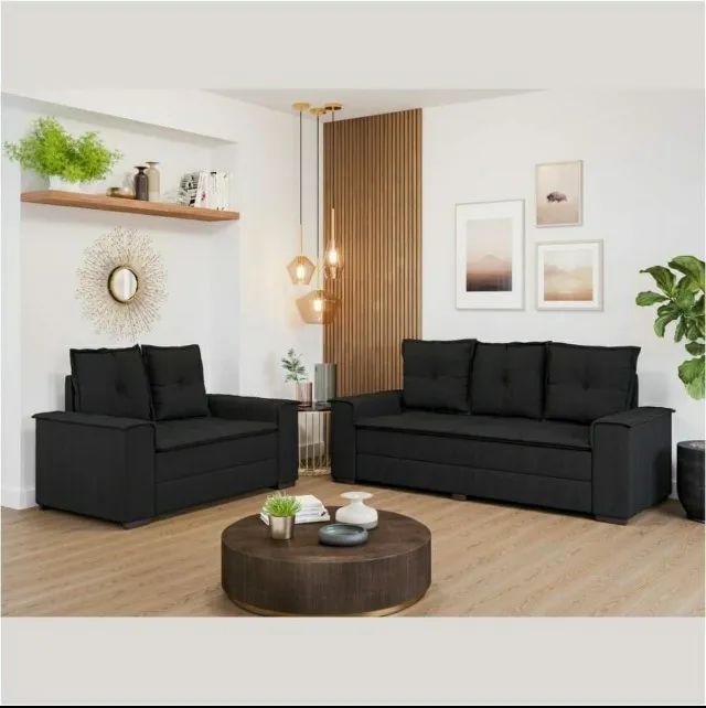 Conjunto de Estofados de 3 e 2 Lugares Barcelona Estofados Linhares 
