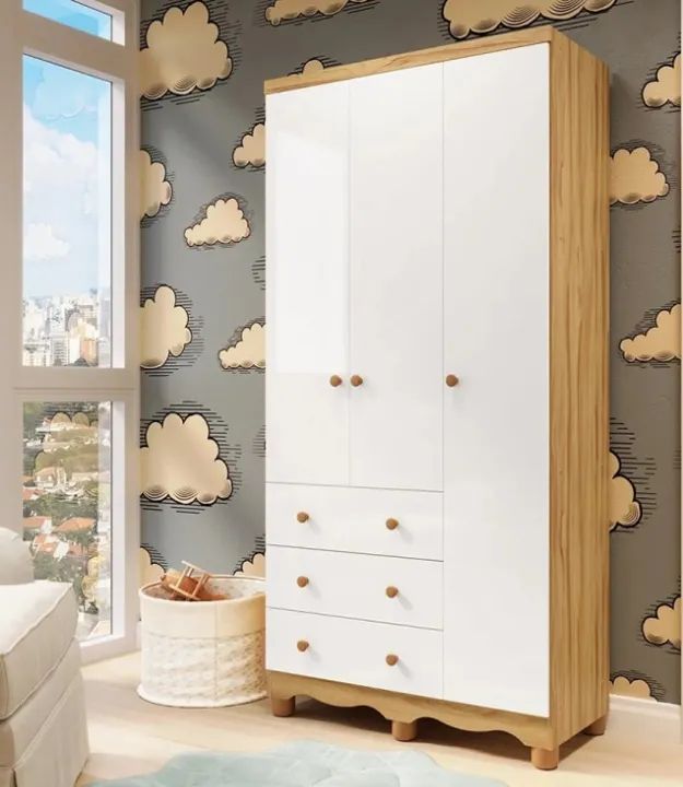 Guarda Roupa Infantil Júnior 03 Portas 100% MDF - Foto 3