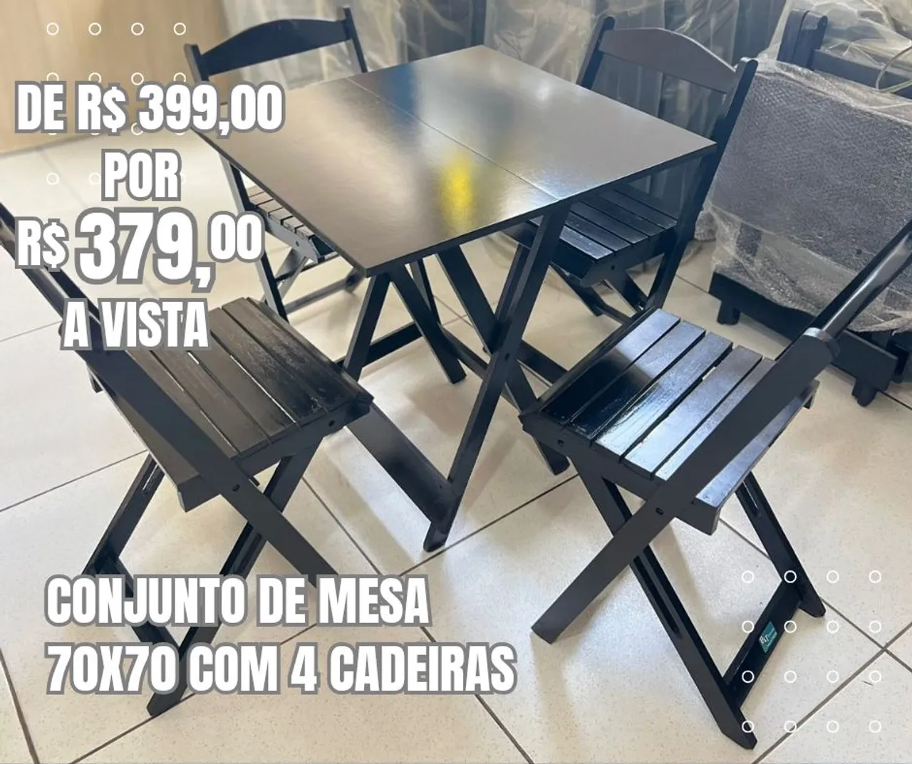 Jogo de mesa Dobrável para Bares e Lanchonete