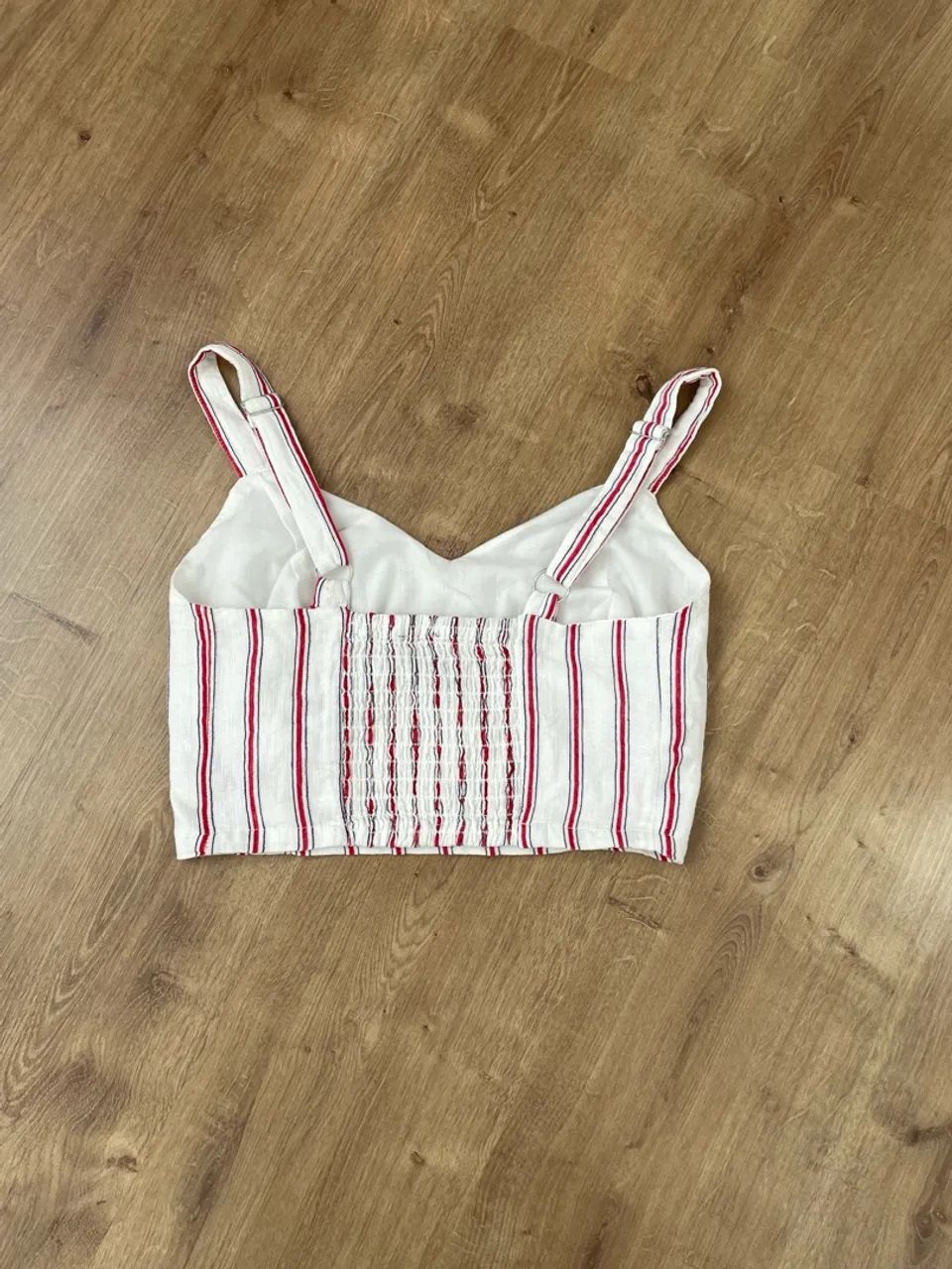 Top listrado vermelho e branco tam P Forever 21 - Foto 4