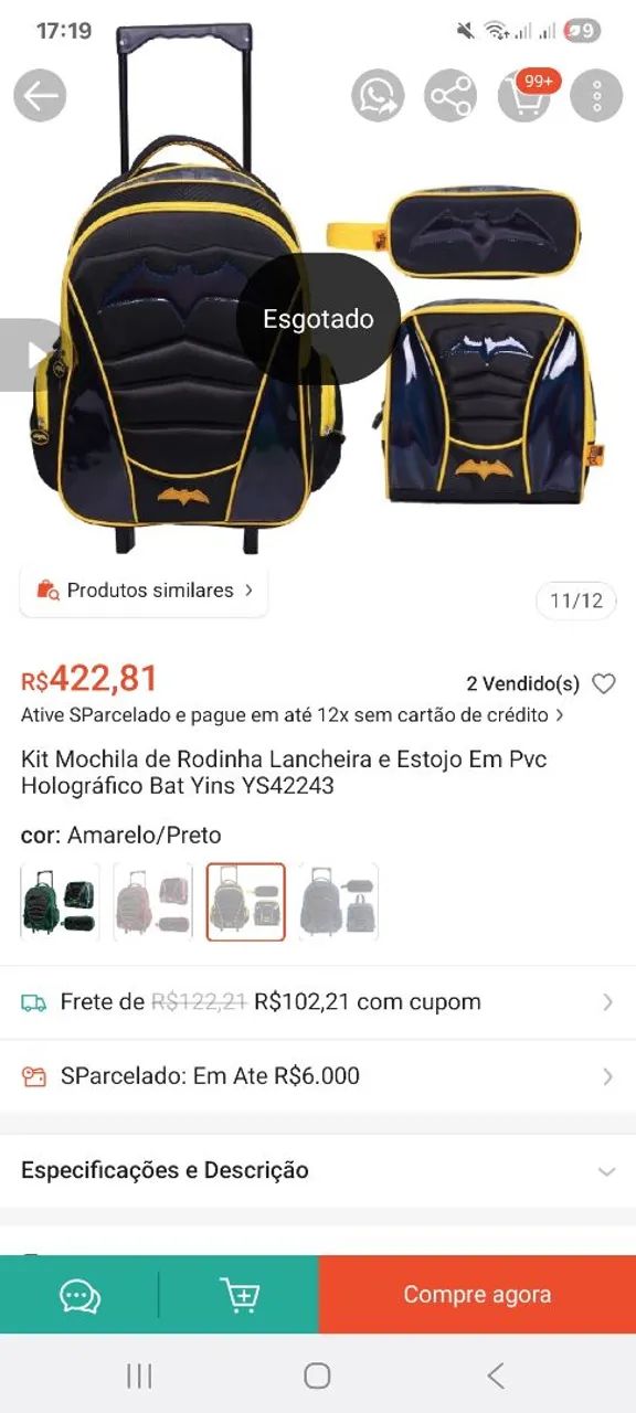 MOCHILA E LANCHEIRA BATMAN - EXCELENTE ESTADO - Foto 6
