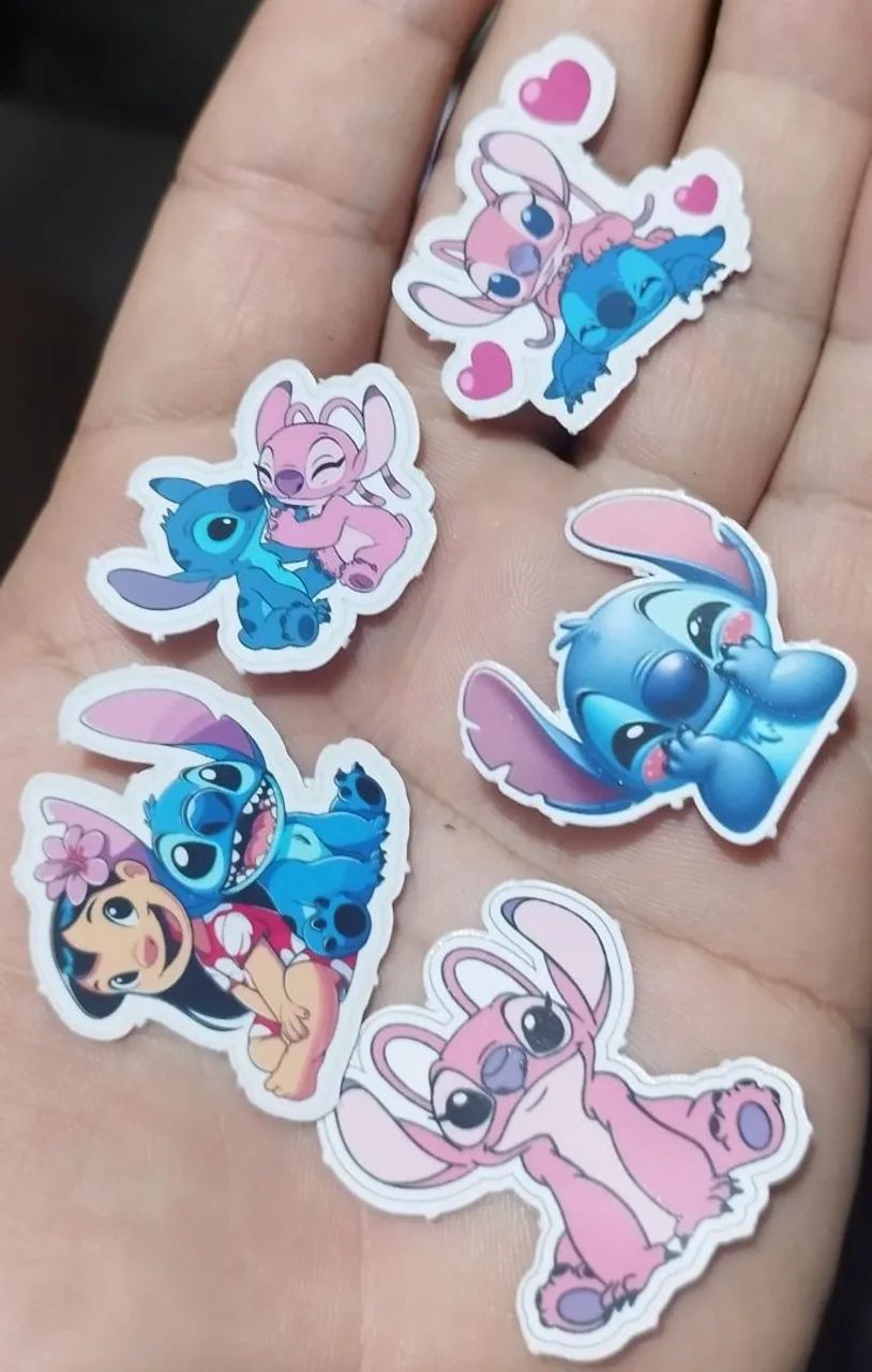 Topper Para Docinho/Cupcake Stitch e Angel