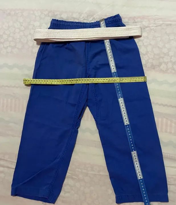 Kimono infantil azul completo Sheishin Tam M1 com faixa branca - Foto 5