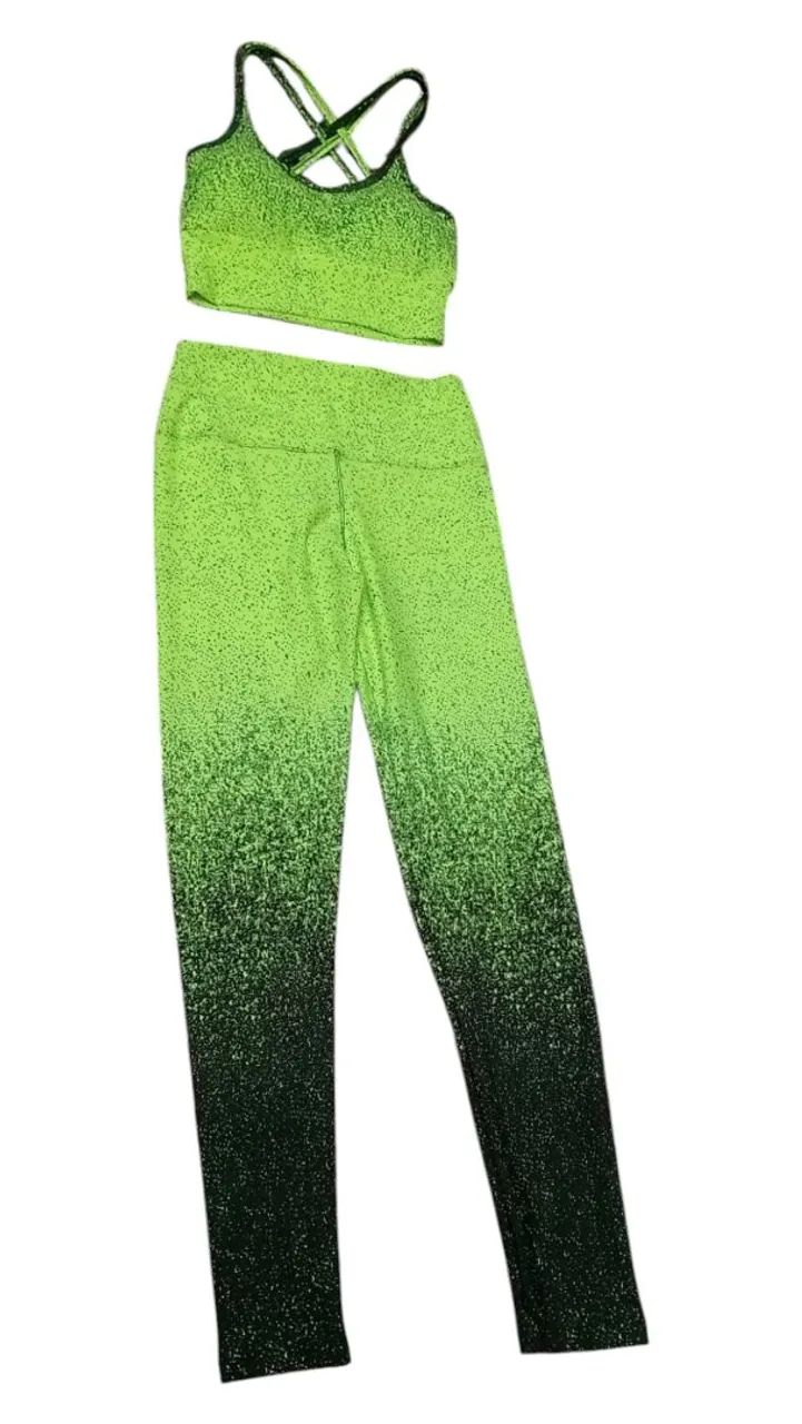Conjunto fitness degradê Verde limão 