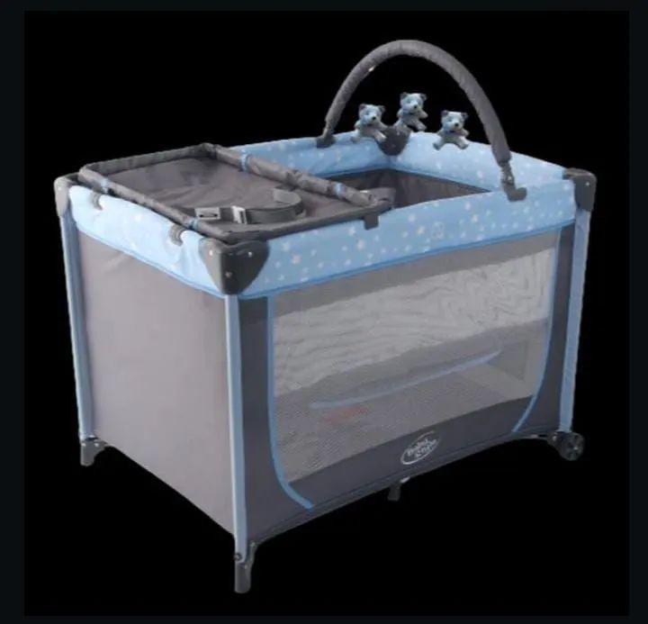 Berço Portátil para Bebê - Azul com Estrelas