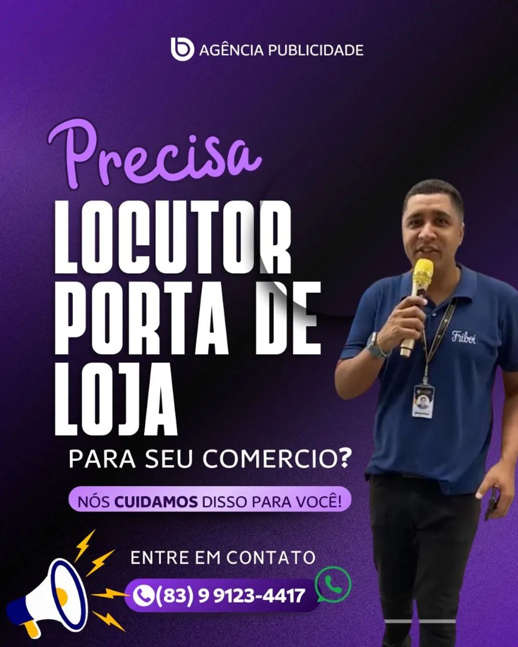 Locutor para Porta de Loja - Profissional Qualificado!