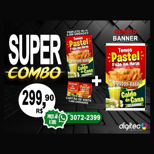PANFLETO - CARTÃO - BANNER - SUPER COMBO