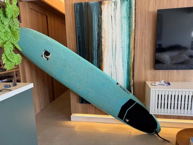 Prancha longboard azul em ótimo estado - Foto 2