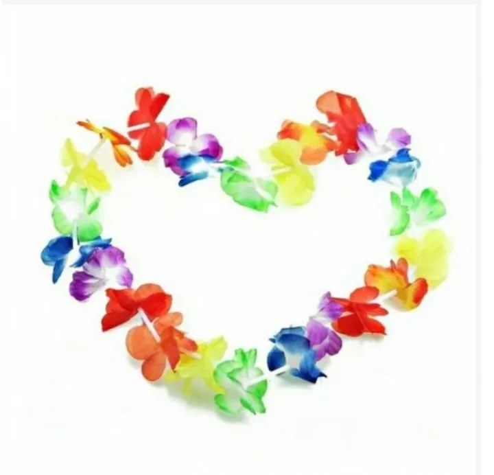 Kit com 12 colares de flores coloridos. - Foto 4