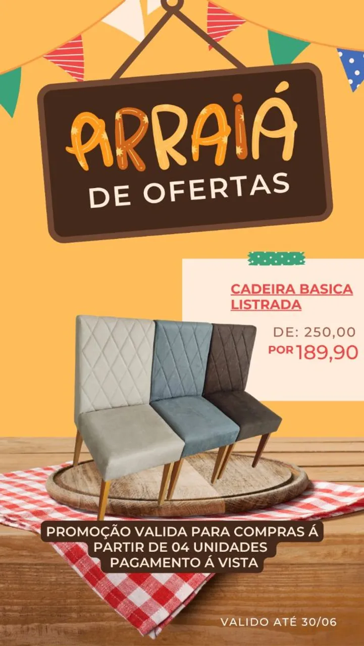 Cadeiras de jantar (consultem os valores por modelo)