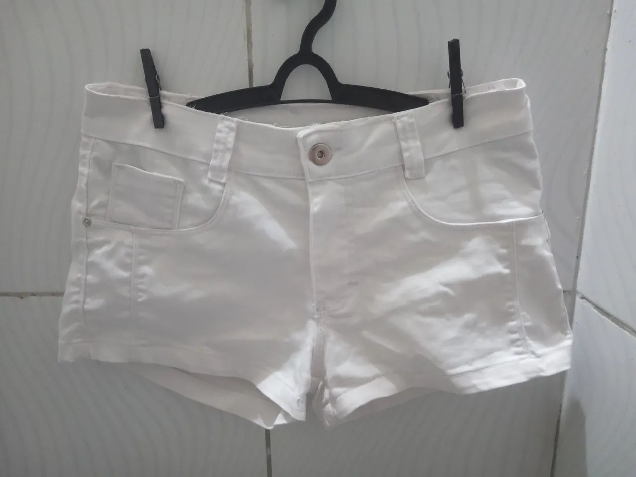 Short Branco Jeans Feminina   N;40