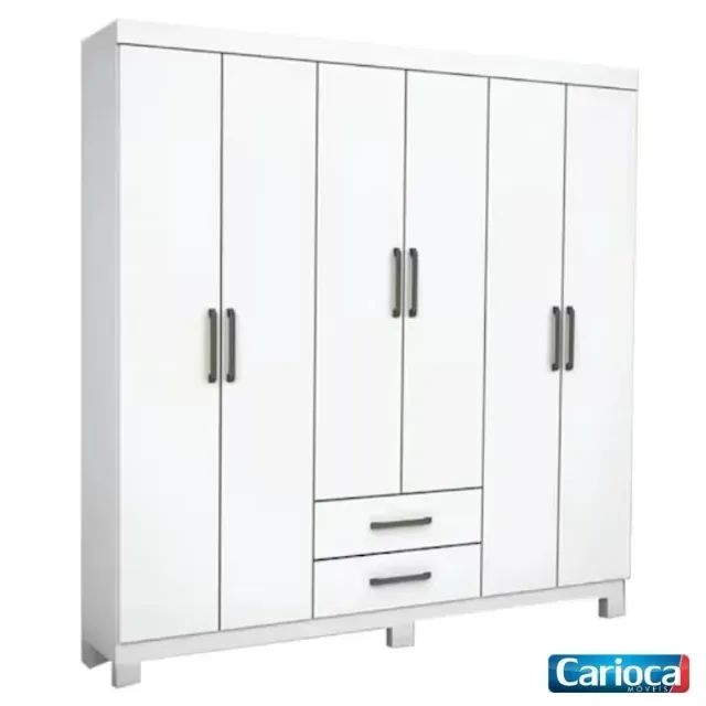 Guarda Roupa Áries Branco C/Pés Carioca - Entrega Rápida! 