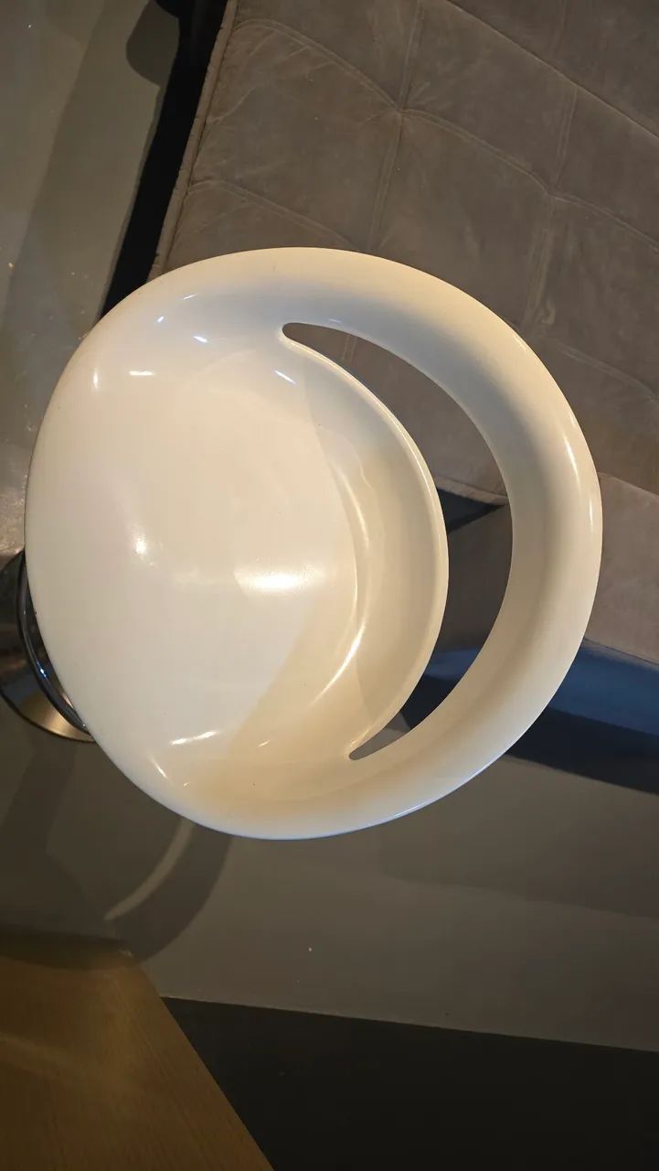 Banqueta Giratória Branca Design Moderno - Foto 3
