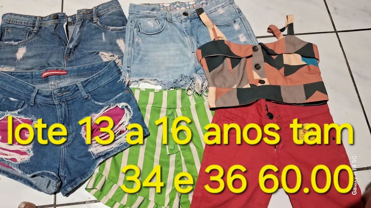 Lote de Roupas para Meninas de 13 a 16 Anos - Tamanhos 34, 36 e 60 - R$ 60,00