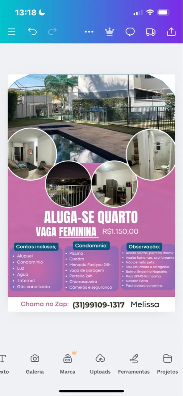 Alugo Quarto para Dividir Apartamento