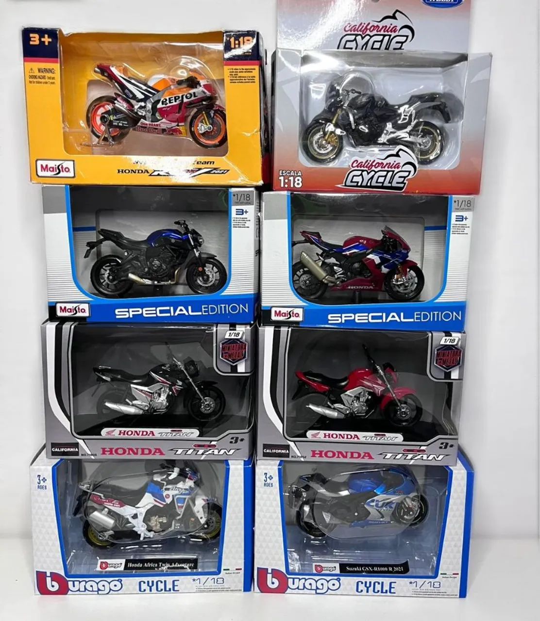 Miniaturas de moto 125,00 cada (comprimento 11cm)