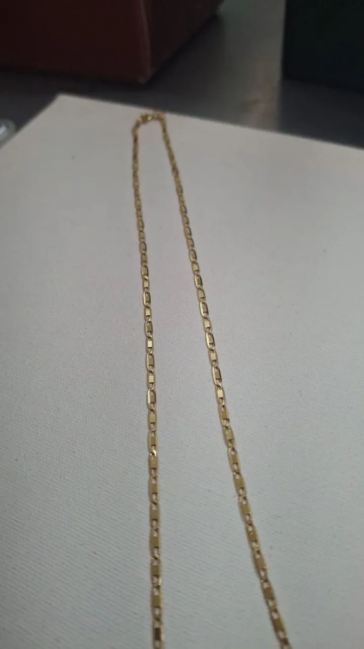 Corrente piastrine de Ouro masculina - Foto 4