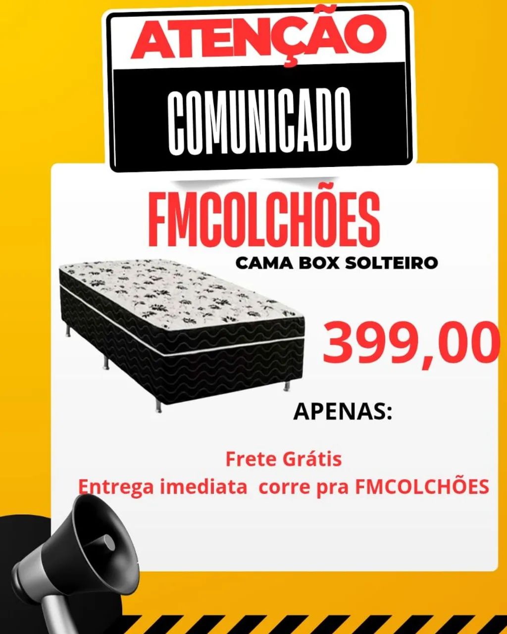 Cama Box Solteiro FMCOLCHÕES - Frete Grátis!