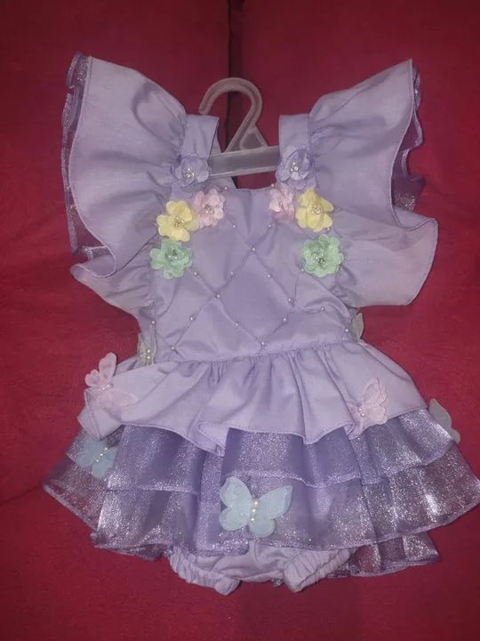 Romper de festa personalizado e sapato veste de 1/2 anos  - Foto 3