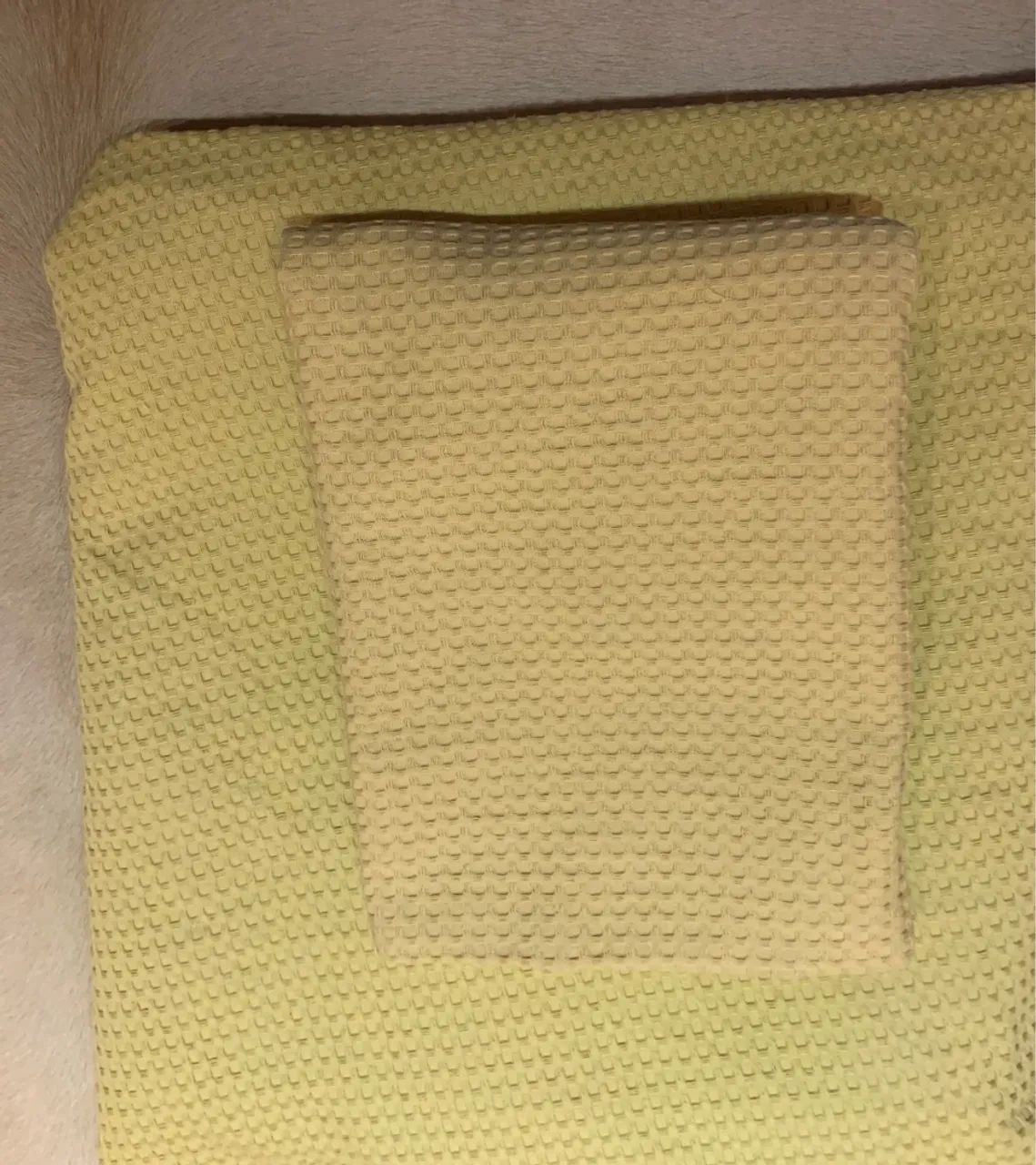 1 Kit Cobre Leito Piquet Solteiro com Fronha Top Line  2 peças  180 fios  Cor: Amarelo