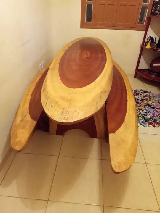 Mesa de madeira maciça de demolição - Foto 4