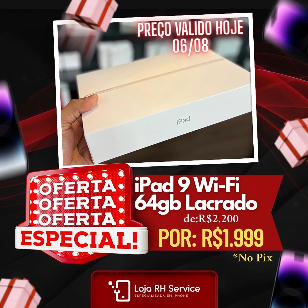 iPad 9 Wi-Fi 64GB Space - Lacrado Loja física 
