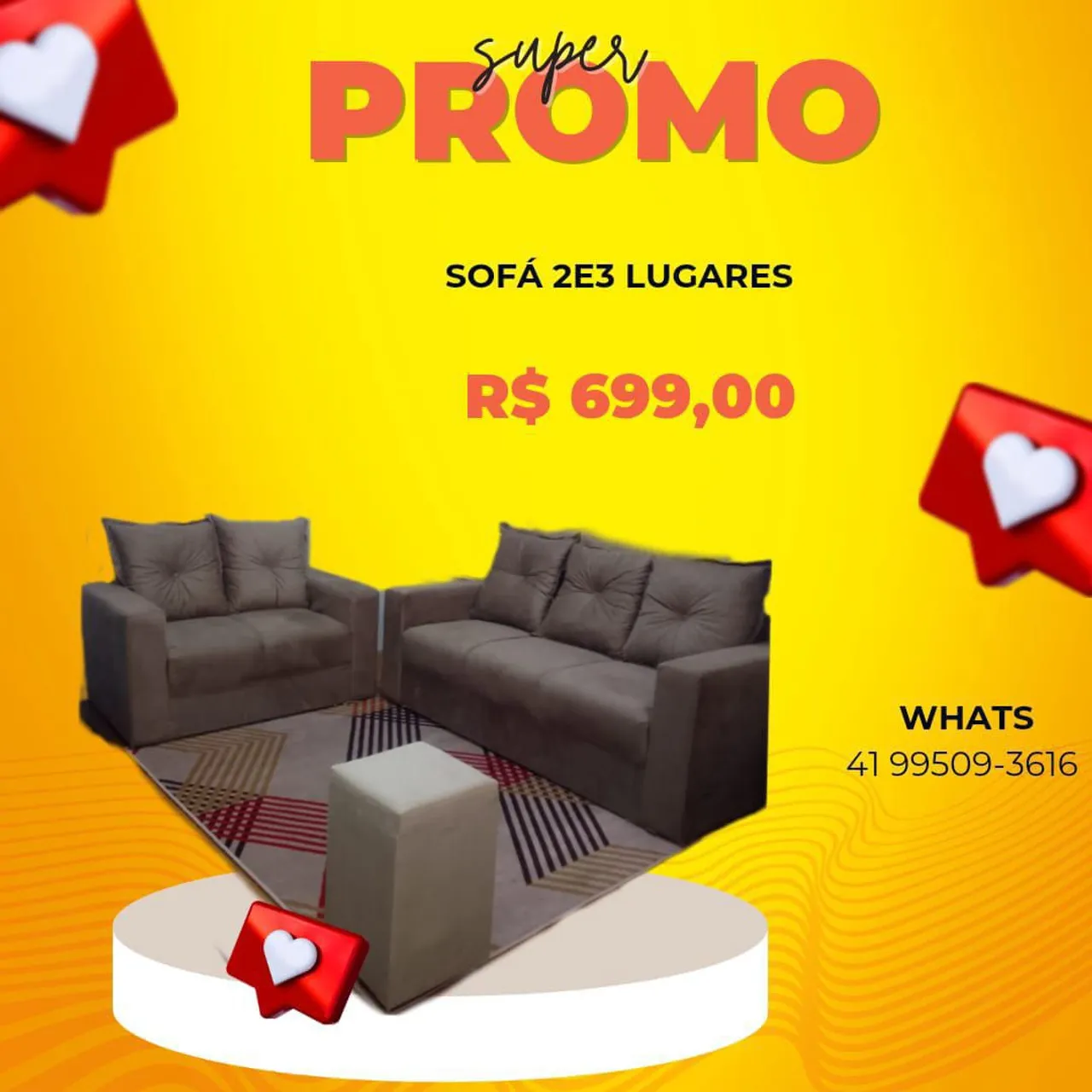 Sofá 2 e 3 lugares Novo em Super Promoção!